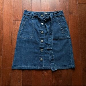 a new day Dark Blue Denim Skirt with Button Detail and Front Tie